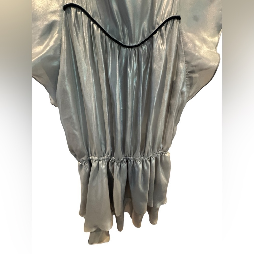 Girl’s Zadig & Voltaire Freja Silver Metallic Ruffled Dress: Size 10 - Picture 5 of 12